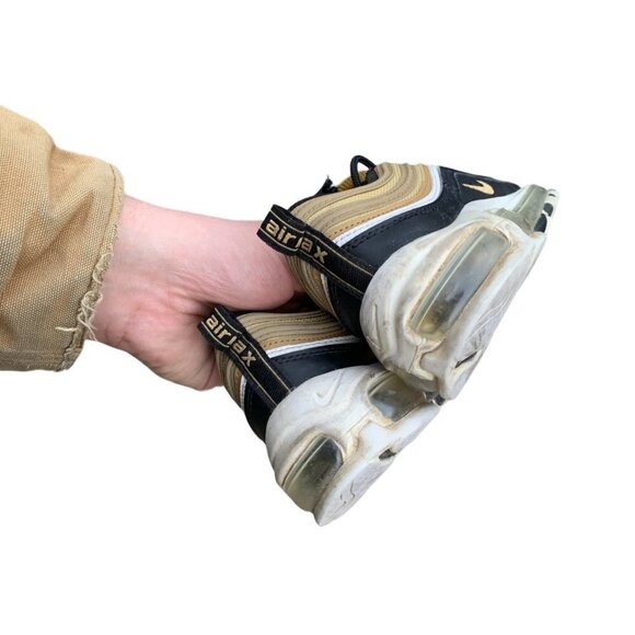 NIKE Air Max 97 Metallic Gold Black White Size 5 - Picture 6 of 13